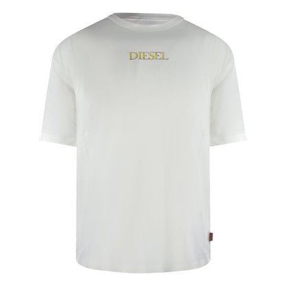 Off White - Front - Diesel Mens Logo Cotton T-Shirt