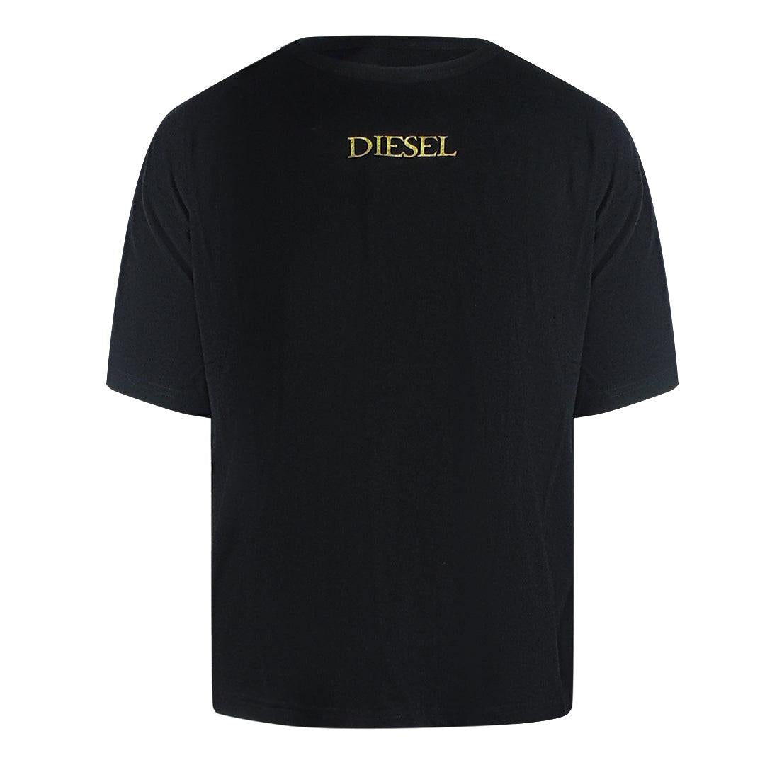 Black - Front - Diesel Mens Logo Cotton T-Shirt