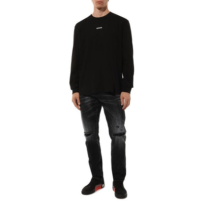 Classic Black - Side - DSquared2 Unisex Adult Cotton Long-Sleeved T-Shirt