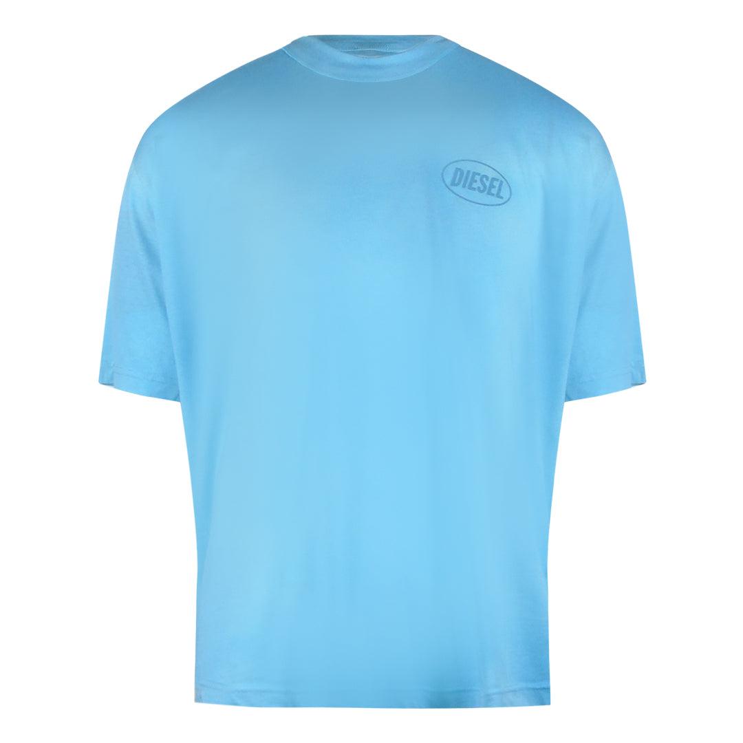 Blue - Front - Diesel Mens Monotone Logo Cotton T-Shirt