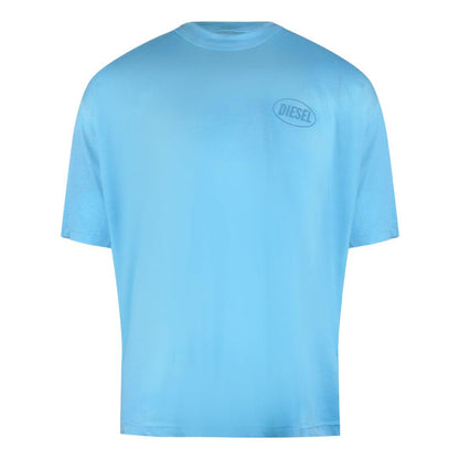 Blue - Front - Diesel Mens Monotone Logo Cotton T-Shirt