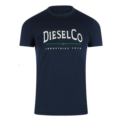 Navy Blue - Front - Diesel Mens Industries Premium Cotton T-Shirt