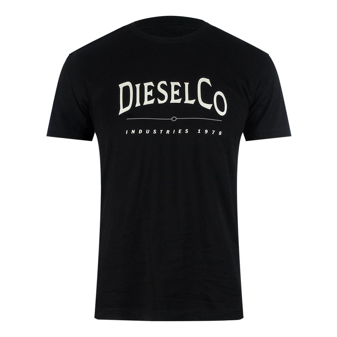 Black - Front - Diesel Mens Industries Premium Cotton T-Shirt