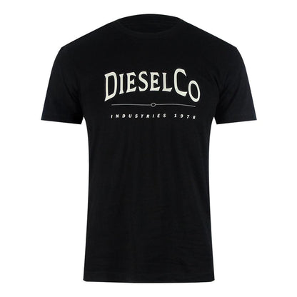 Black - Front - Diesel Mens Industries Premium Cotton T-Shirt