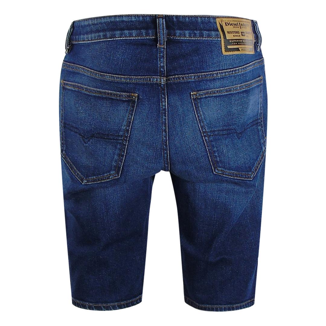 Blue Denim - Back - Diesel Mens Cotton Denim Shorts