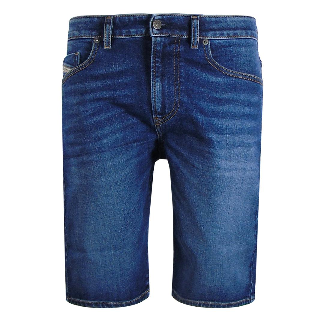 Blue Denim - Front - Diesel Mens Cotton Denim Shorts