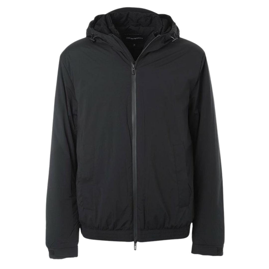 Black - Front - Emporio Armani Mens Polyamide Hooded Jacket