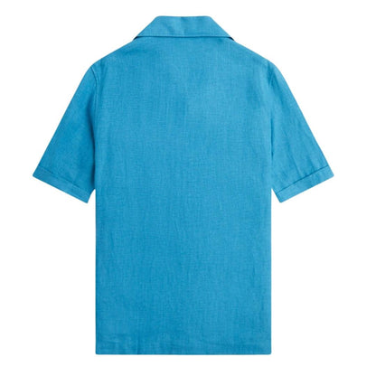 Ocean Blue - Back - Fred Perry Mens Runaway Linen Shirt