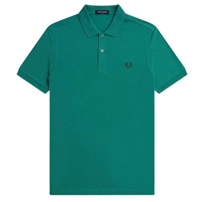 Deep Mint - Front - Fred Perry Womens-Ladies Plain Cotton Polo Shirt