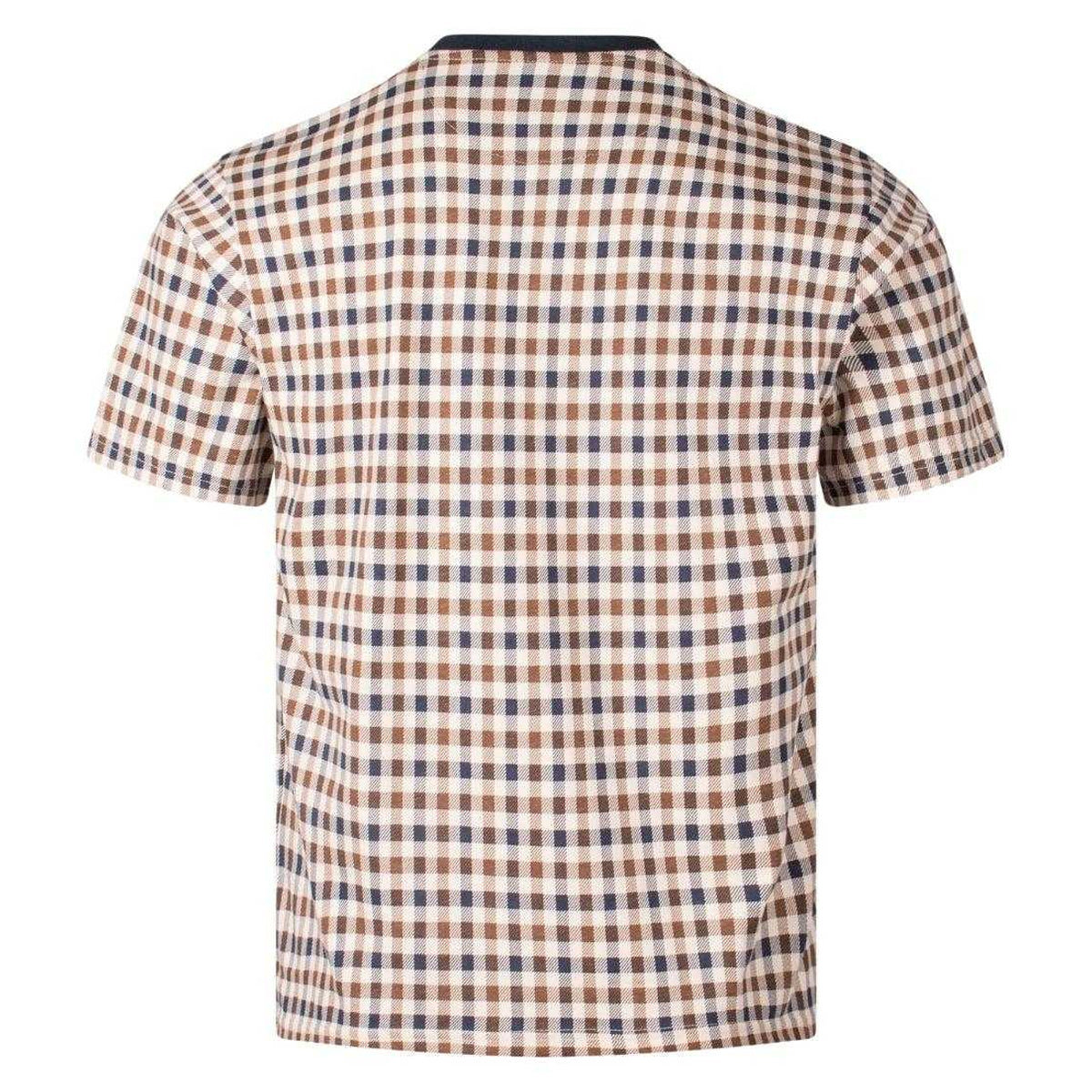 Heritage - Back - Aquascutum Mens Heritage Check Premium Cotton T-Shirt