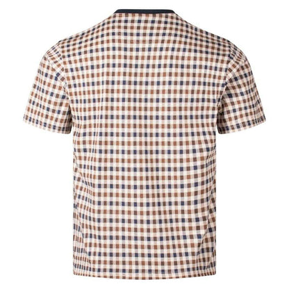 Heritage - Back - Aquascutum Mens Heritage Check Premium Cotton T-Shirt