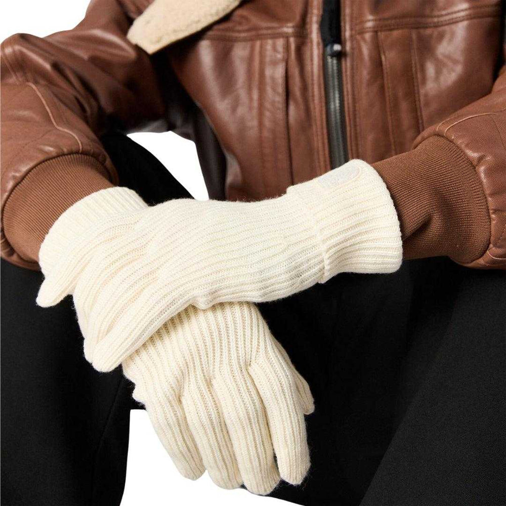 Natural - Back - Parajumpers Unisex Adult Merino Wool Winter Gloves