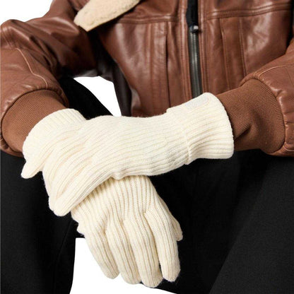 Natural - Back - Parajumpers Unisex Adult Merino Wool Winter Gloves