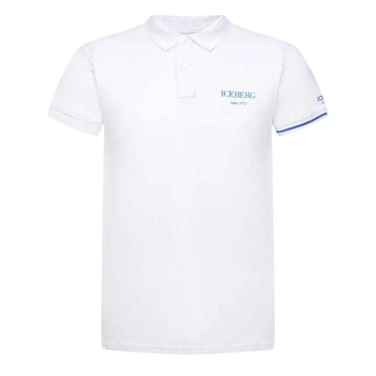Iceberg-White - Front - Ice Iceberg Mens Cotton Blend Regular Polo Shirt