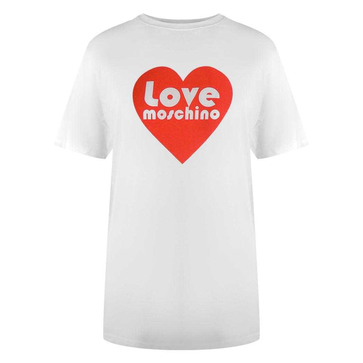 White - Front - Love Moschino Womens-Ladies Cotton T-Shirt