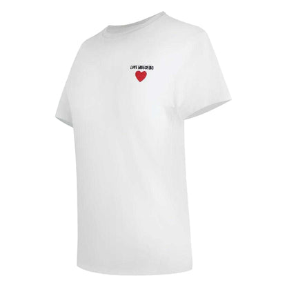 White - Side - Love Moschino Womens-Ladies Signature Everyday T-Shirt