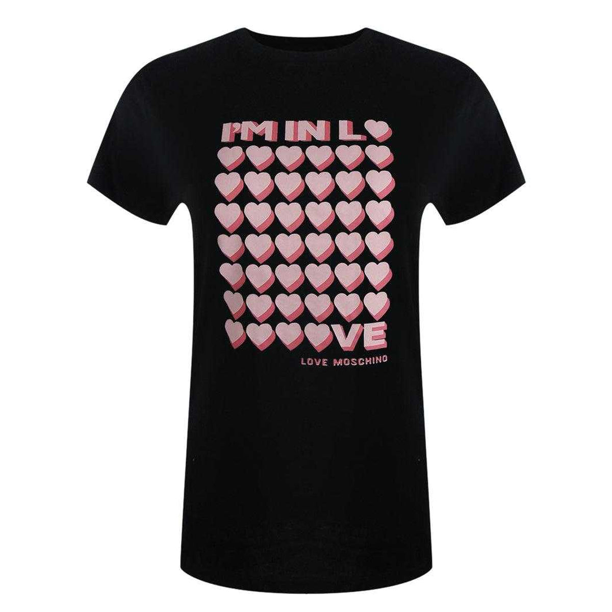 Black - Front - Love Moschino Womens-Ladies I´m So In Love Everyday T-Shirt