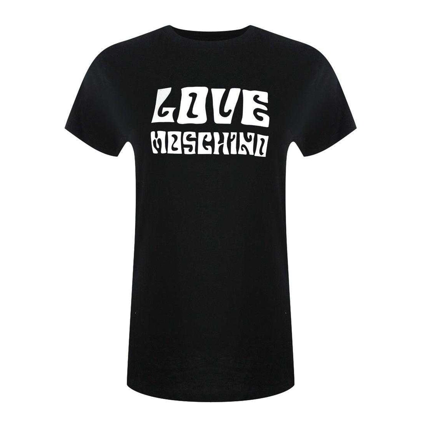 Black - Front - Love Moschino Womens-Ladies Groovy Logo Short-Sleeved T-Shirt