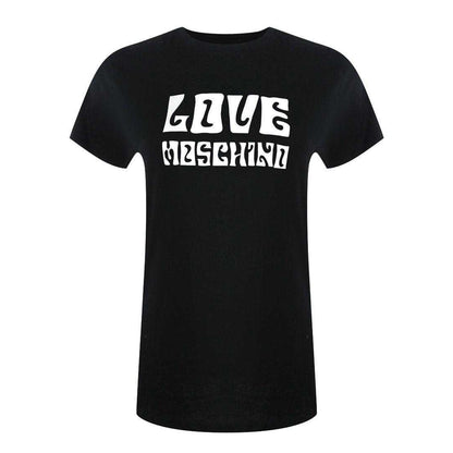 Black - Front - Love Moschino Womens-Ladies Groovy Logo Short-Sleeved T-Shirt