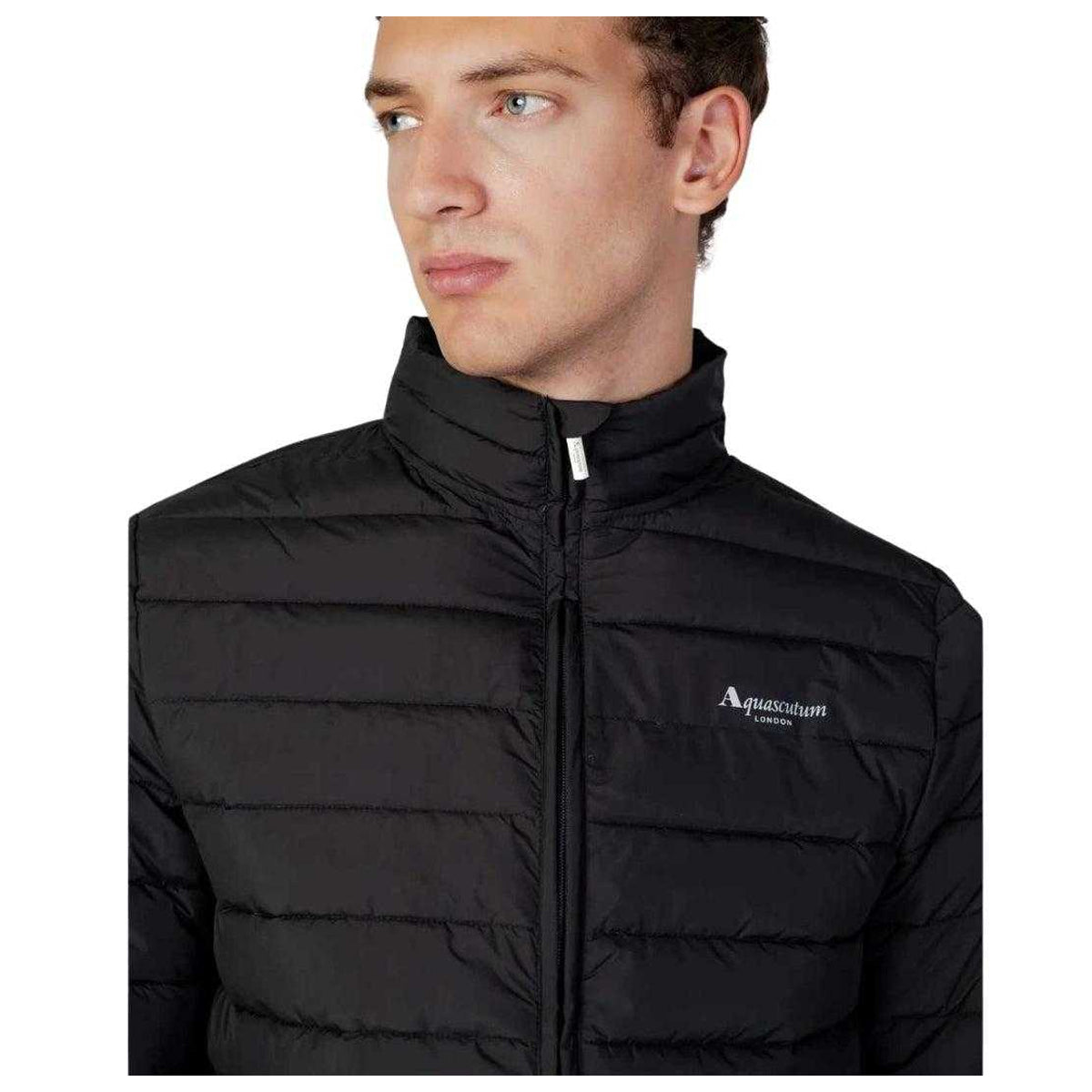 Black - Side - Aquascutum Mens Active Mock Neck Jacket