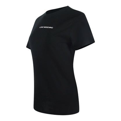 Black - Side - Love Moschino Womens-Ladies Logo Cotton T-Shirt