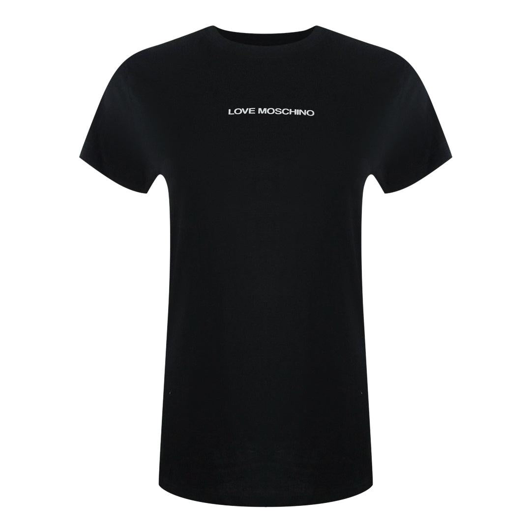 Black - Front - Love Moschino Womens-Ladies Logo Cotton T-Shirt