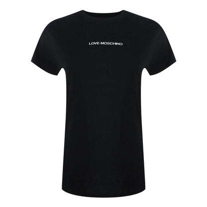 Black - Front - Love Moschino Womens-Ladies Logo Cotton T-Shirt