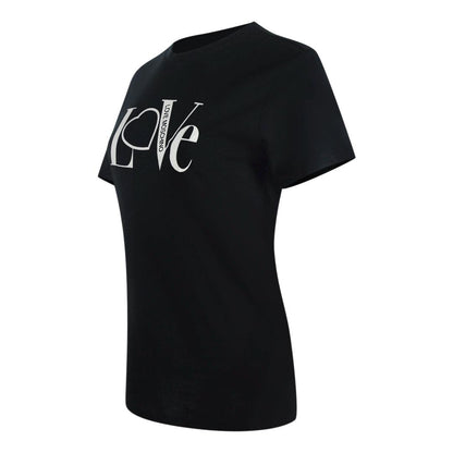 Black - Side - Love Moschino Womens-Ladies Cotton T-Shirt