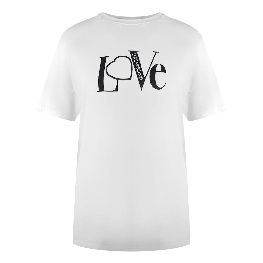 White - Front - Love Moschino Womens-Ladies Cotton T-Shirt