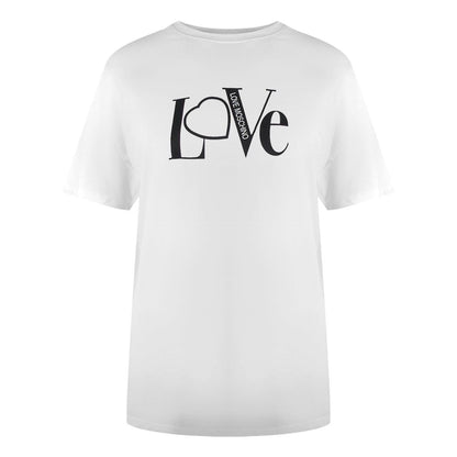 White - Front - Love Moschino Womens-Ladies Cotton T-Shirt