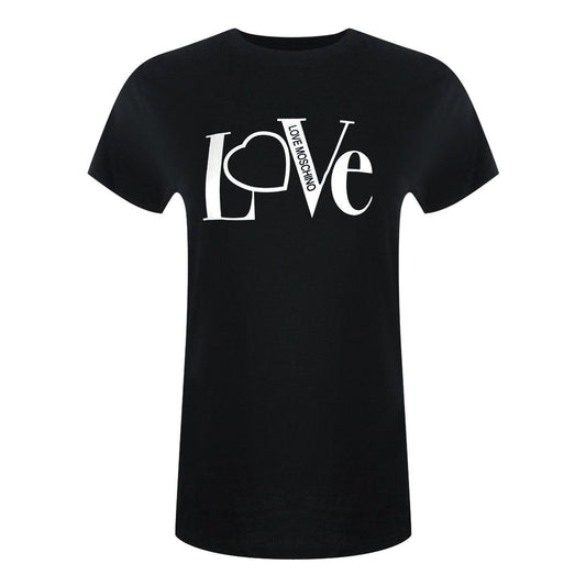 Black - Front - Love Moschino Womens-Ladies Cotton T-Shirt