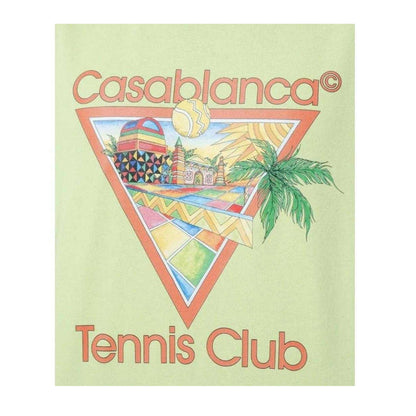 Pale Green Print - Side - Casablanca Mens Tennis Club T-Shirt