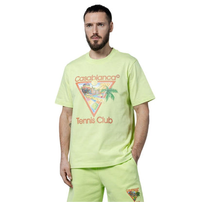 Pale Green Print - Lifestyle - Casablanca Mens Tennis Club T-Shirt