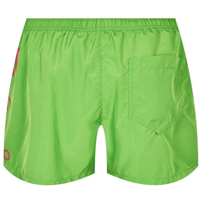 Green - Back - Moschino Mens Logo Swim Shorts
