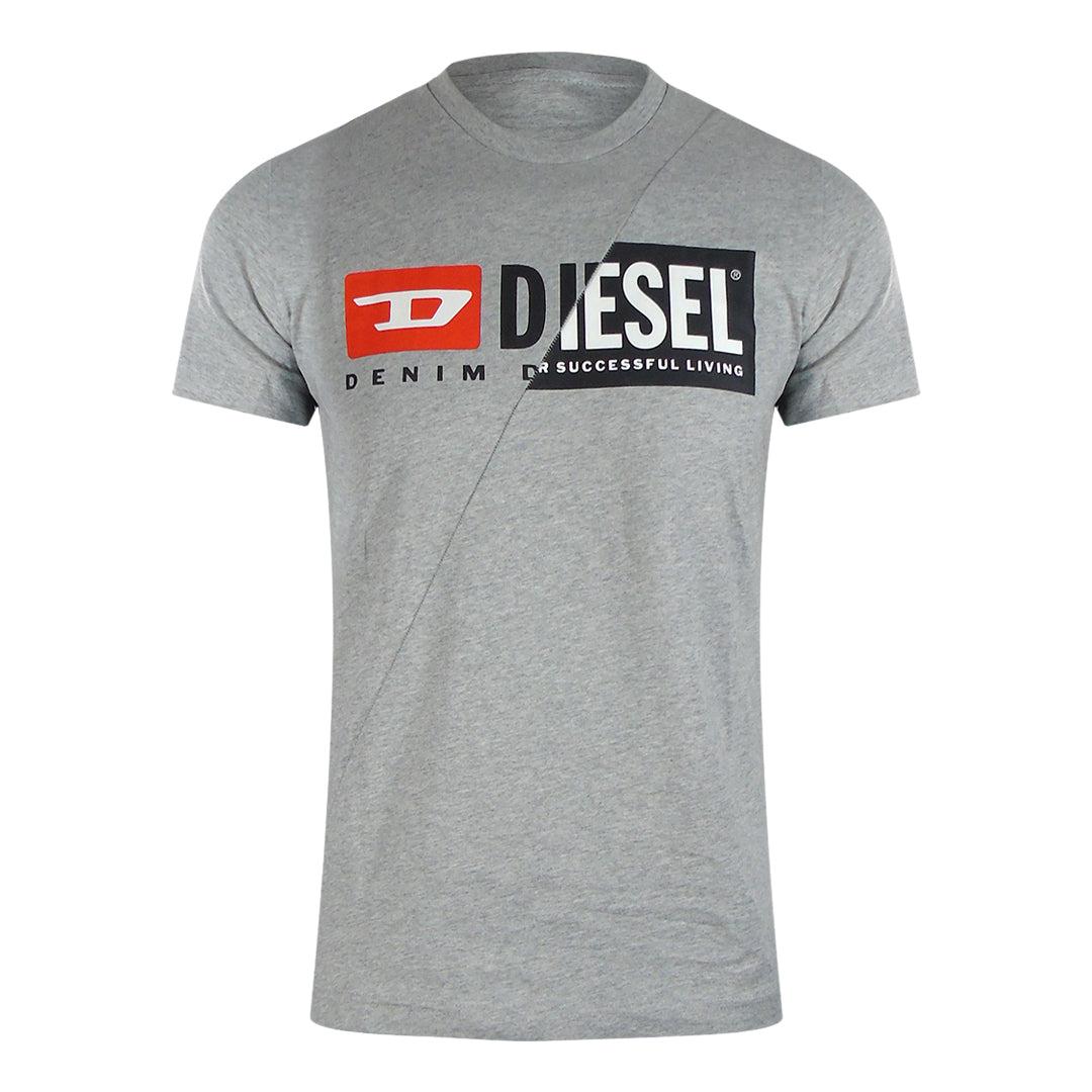 Grey Marl - Front - Diesel Mens Premium Cotton T-Shirt
