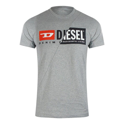 Grey Marl - Front - Diesel Mens Premium Cotton T-Shirt