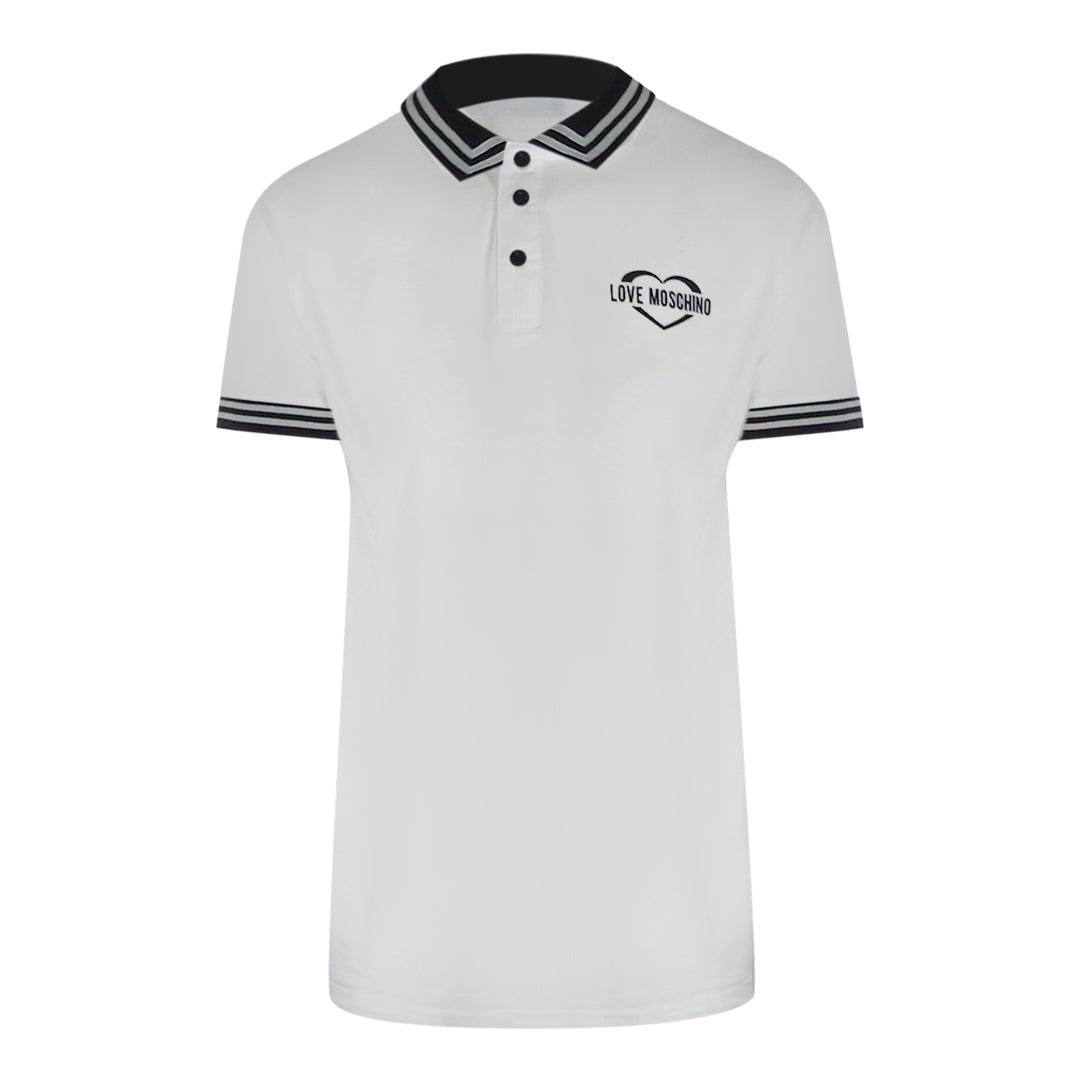 White - Front - Love Moschino Mens Cotton Polo Shirt