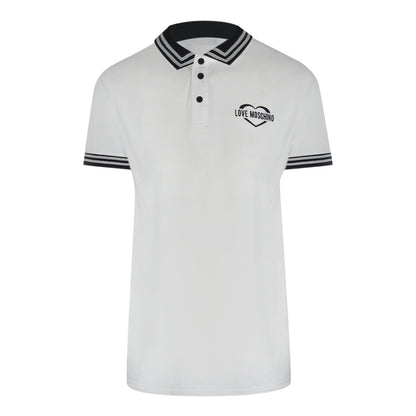 White - Front - Love Moschino Mens Cotton Polo Shirt