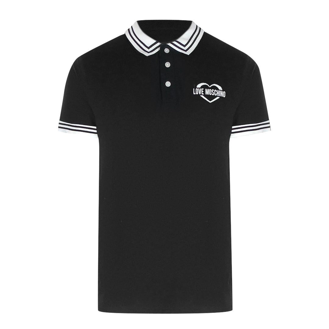 Black - Front - Love Moschino Mens Cotton Polo Shirt