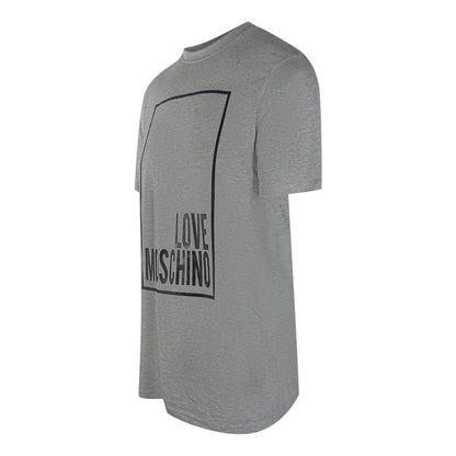 Grey - Side - Love Moschino Mens Box Logo T-Shirt