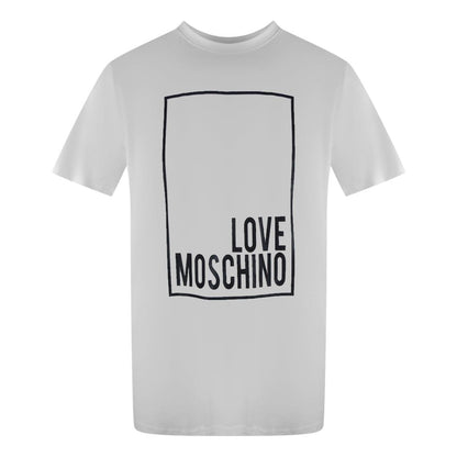 White - Front - Love Moschino Mens Box Logo T-Shirt