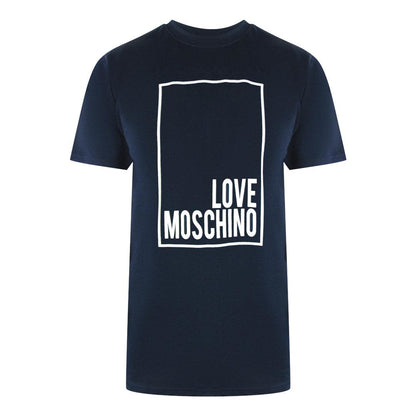 Navy Blue - Front - Love Moschino Mens Box Logo T-Shirt
