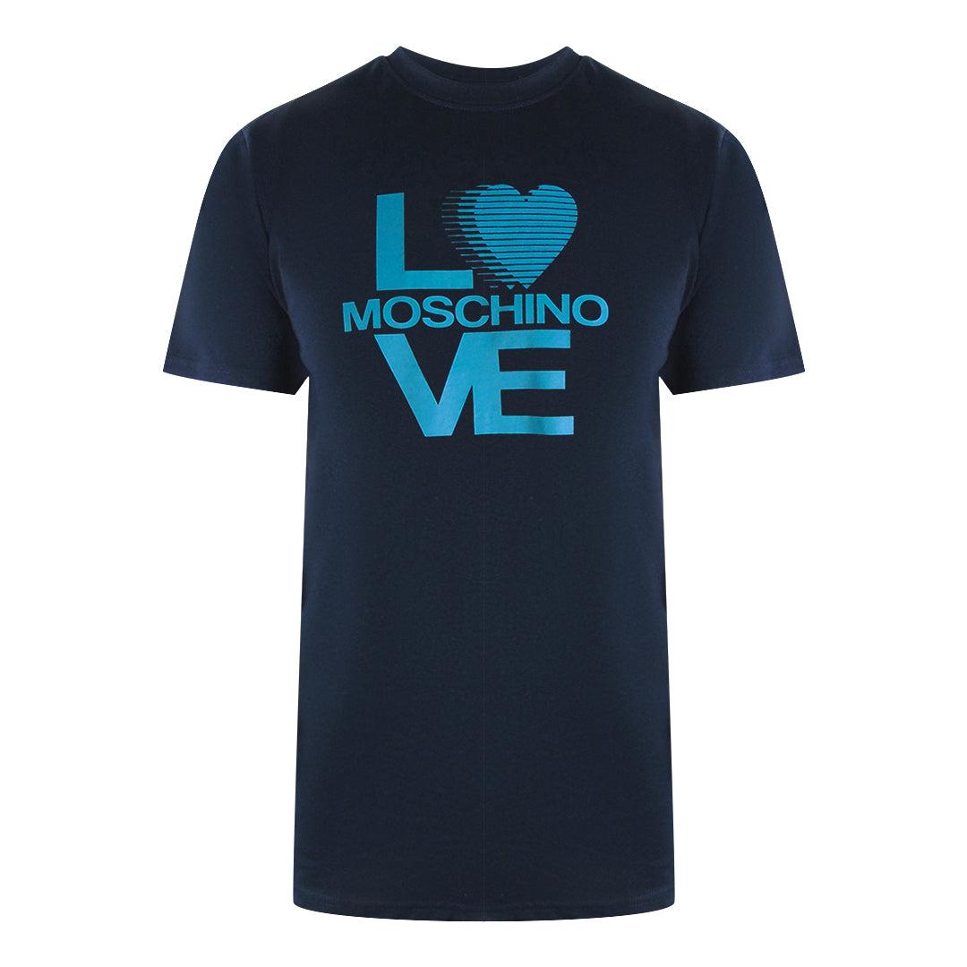 Navy Blue - Front - Love Moschino Mens Love Cotton T-Shirt