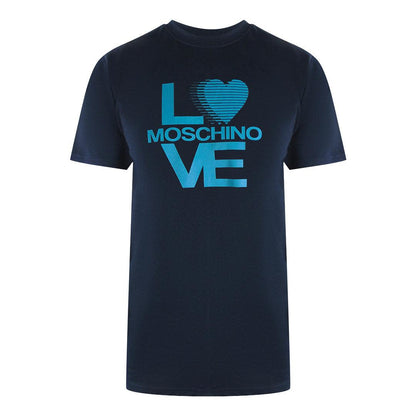 Navy Blue - Front - Love Moschino Mens Love Cotton T-Shirt