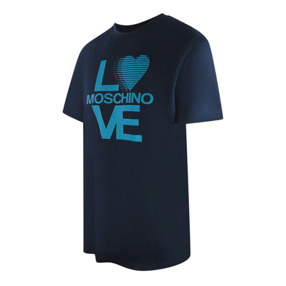 Navy Blue - Side - Love Moschino Mens Love Cotton T-Shirt