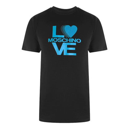Black - Front - Love Moschino Mens Love Cotton T-Shirt