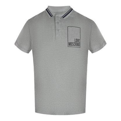 Grey - Front - Love Moschino Mens Box Logo Cotton Polo Shirt