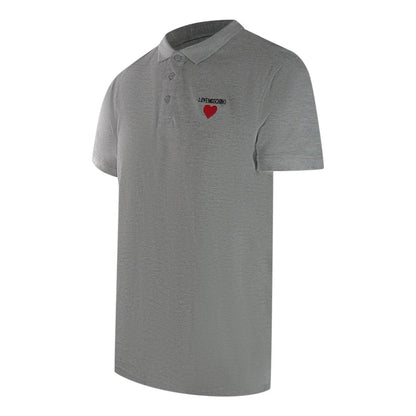 Grey - Side - Love Moschino Mens Cotton Short-Sleeved Polo Shirt