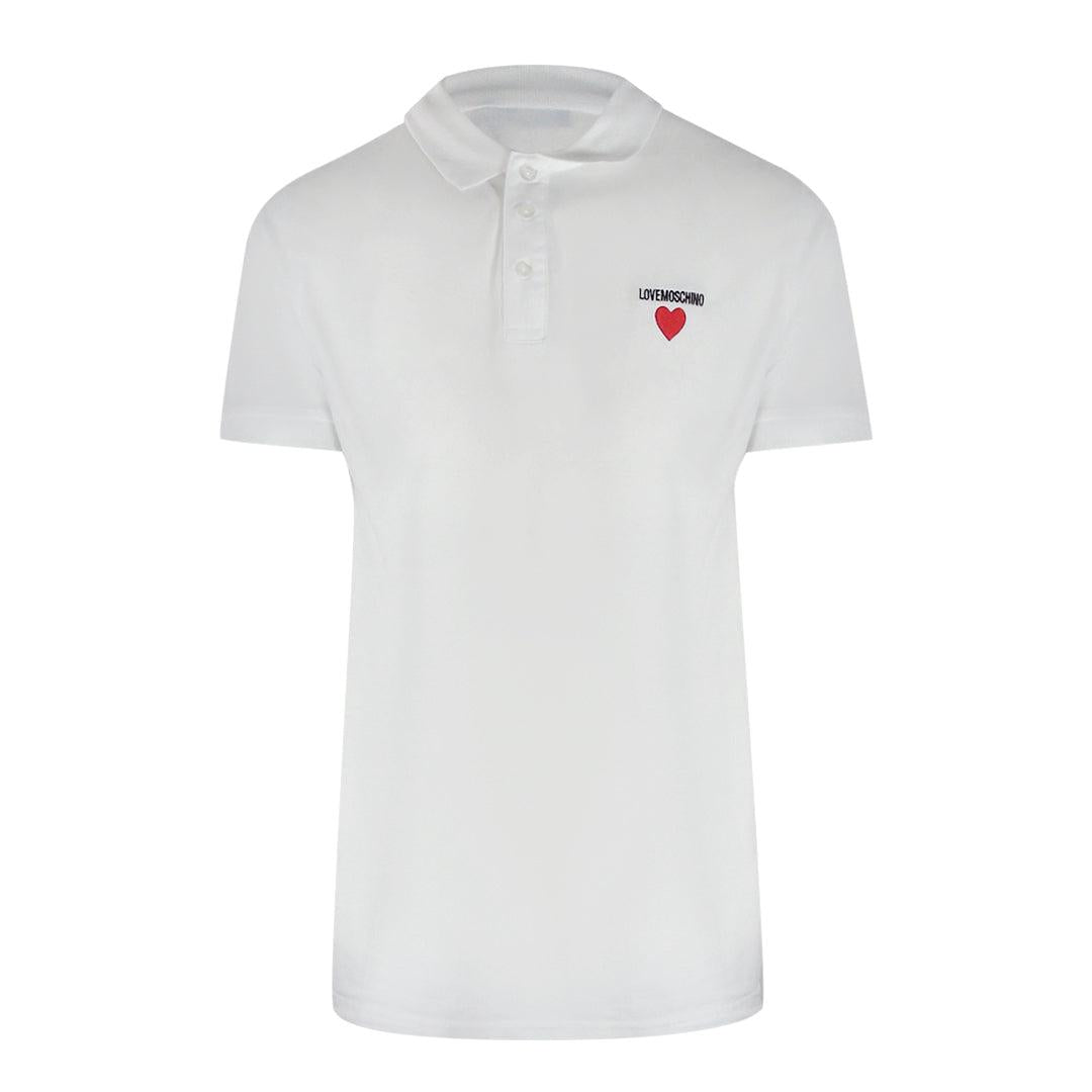 White - Front - Love Moschino Mens Cotton Short-Sleeved Polo Shirt