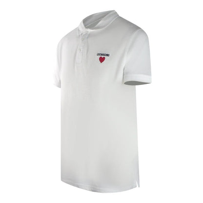 White - Side - Love Moschino Mens Cotton Short-Sleeved Polo Shirt